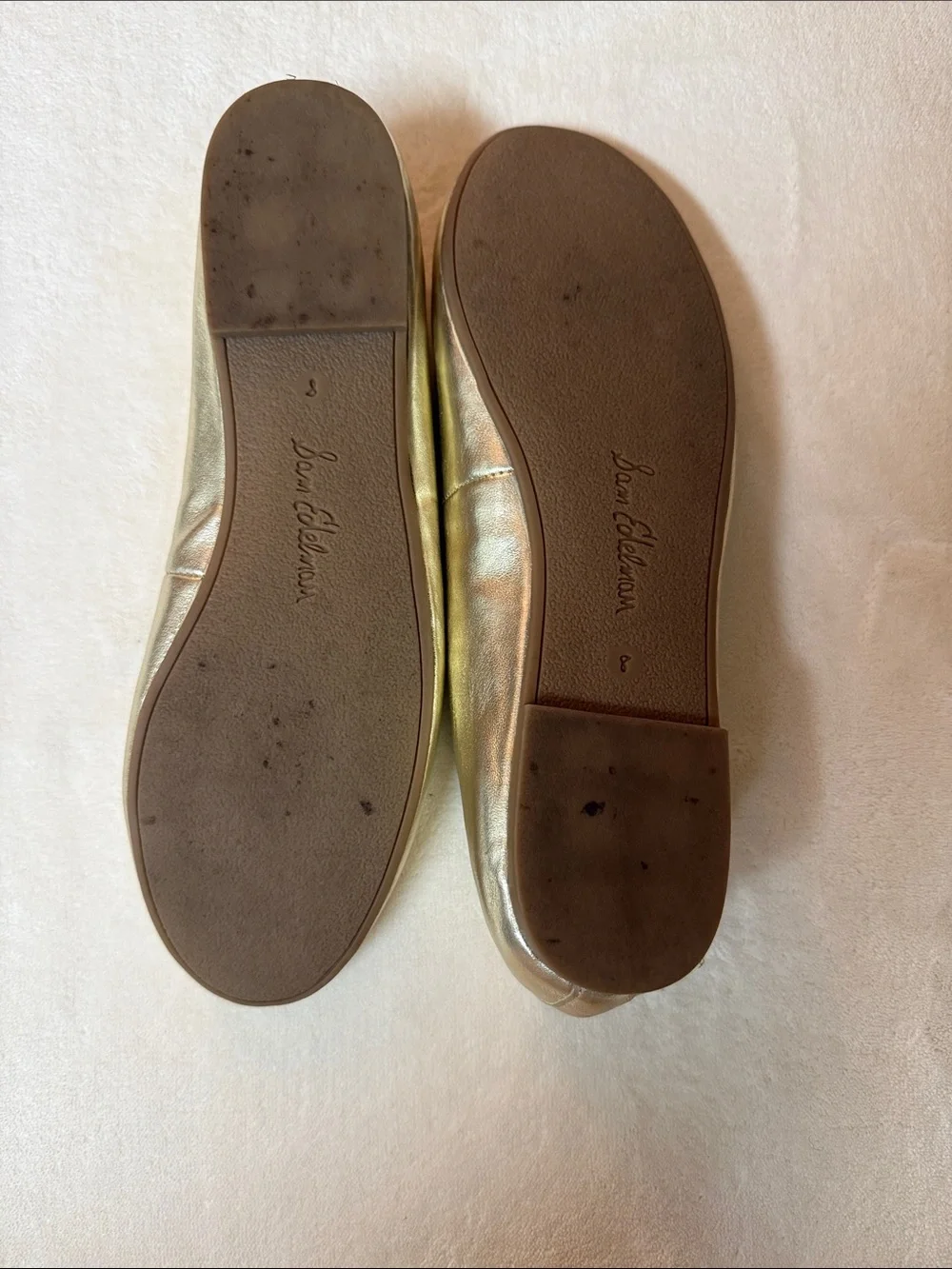 Sam Edelman Metallic Gold Scalloped Ballet Flats
